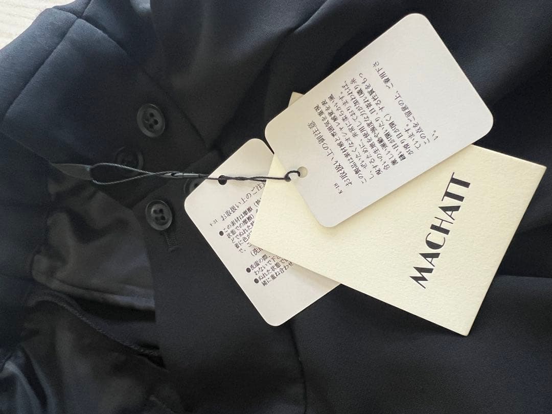 【未使用タグ付き】MACHATT タックワイドパンツ　ブラック36 Sサイズ