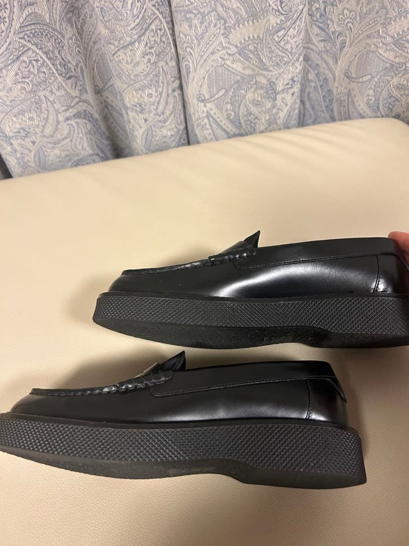 Theory Project黒ブラックレザー ローファー37 23.5-24.0