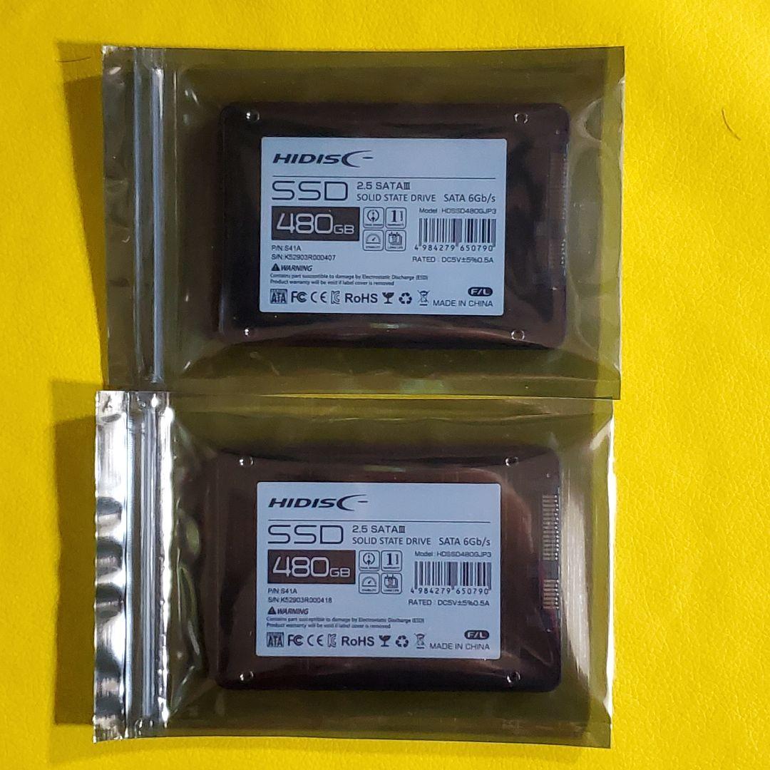 【未使用品 2個セット】HIDISC SSD 480GB SATA III