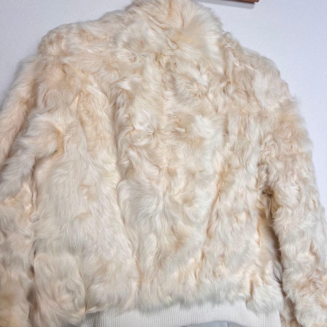 ピンクハウス ファージャケット ラムレザー ホワイト もこもこ Mサイズ