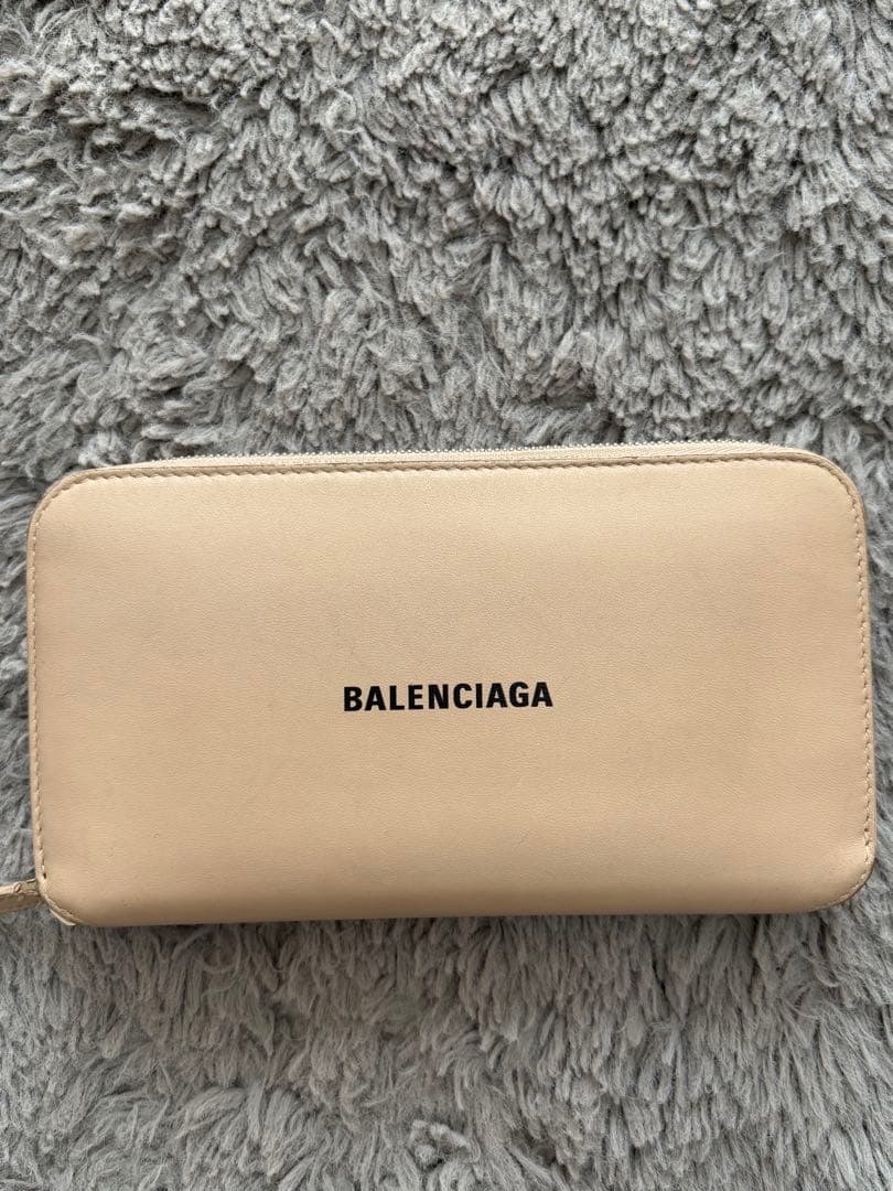 BALENCIAGA ベージュ 長財布 収納袋付き