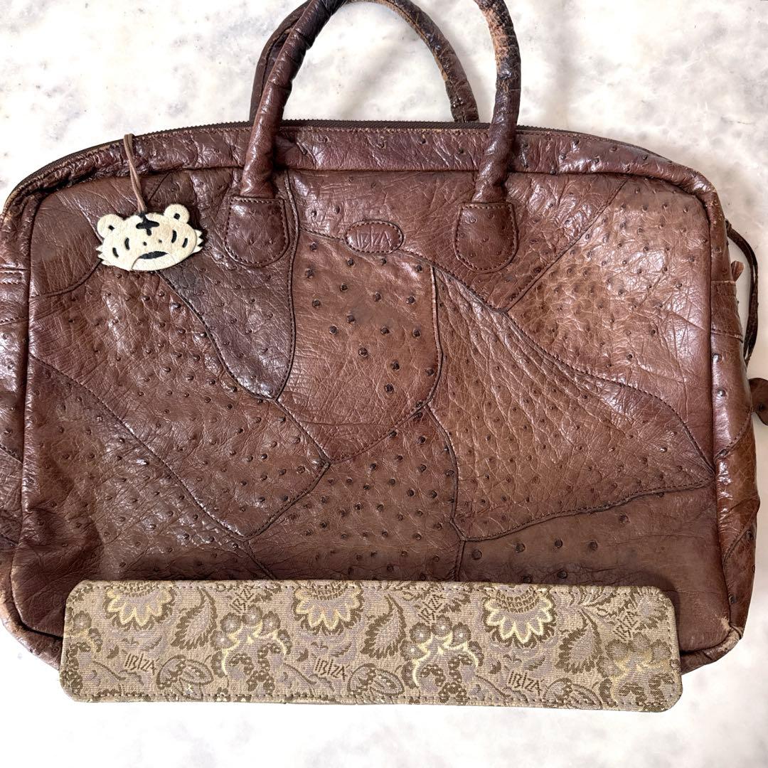 IBIZA♦︎イビサ　イビザ　ビジネスバッグ　オーストリッチ　ハンドバッグ　A4可