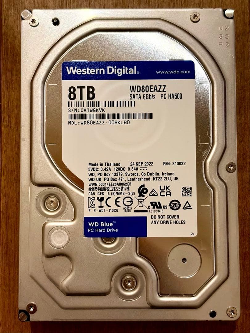 内蔵型ハードディスクドライブ WD 8TB HDD WD80EAZZ