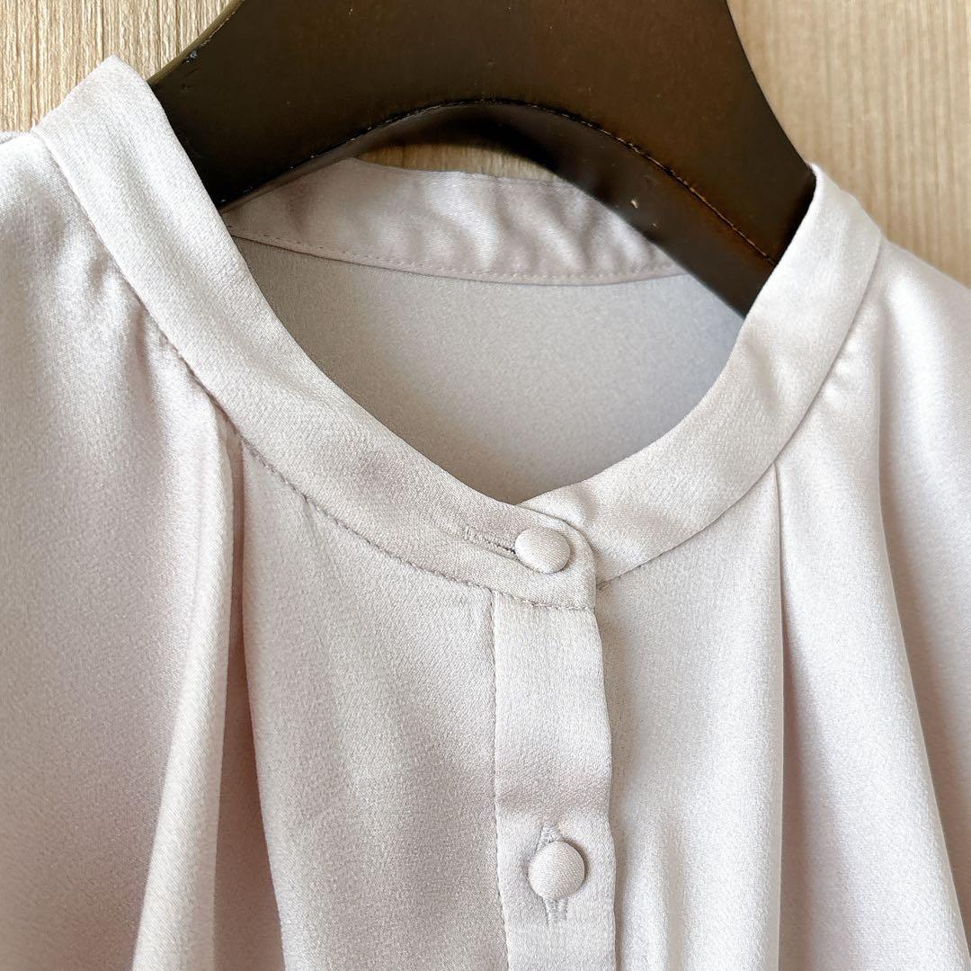 【1284】新品　アナイ　サテンアムンゼンフリル　ブラウス　フォーマル　38