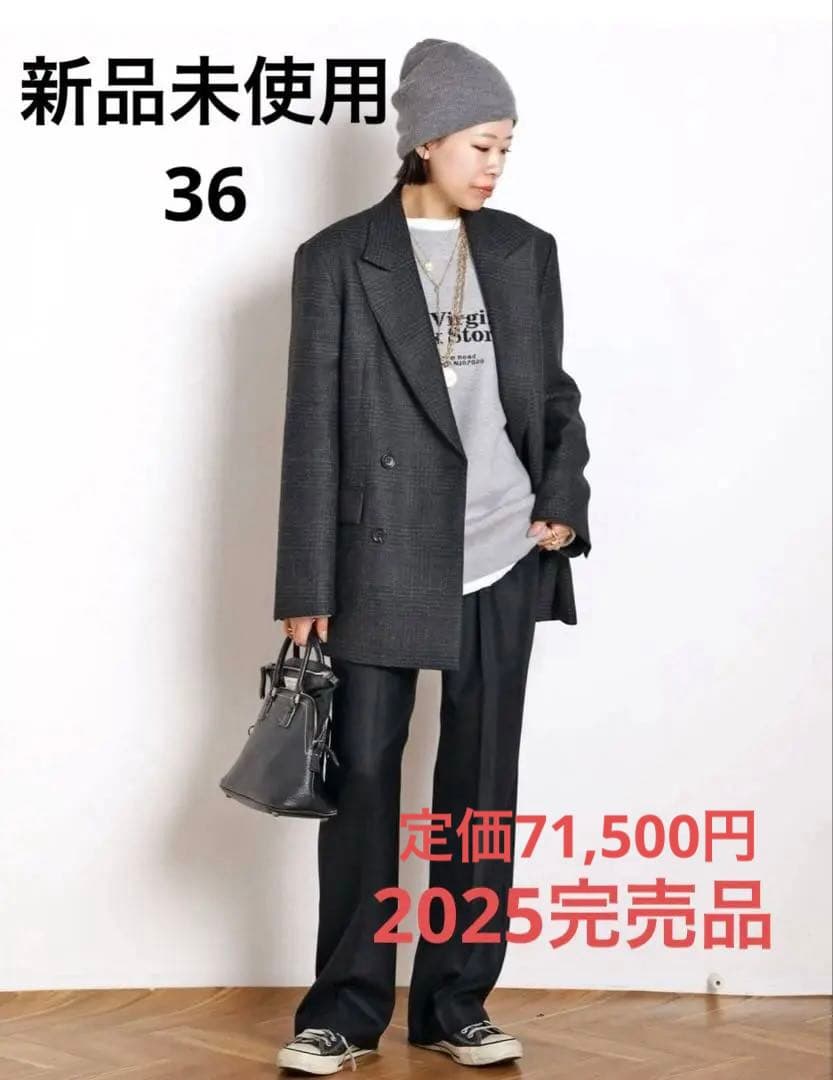 【新品未使用】完売品 apstudio グレンチェックダブルジャケット 36