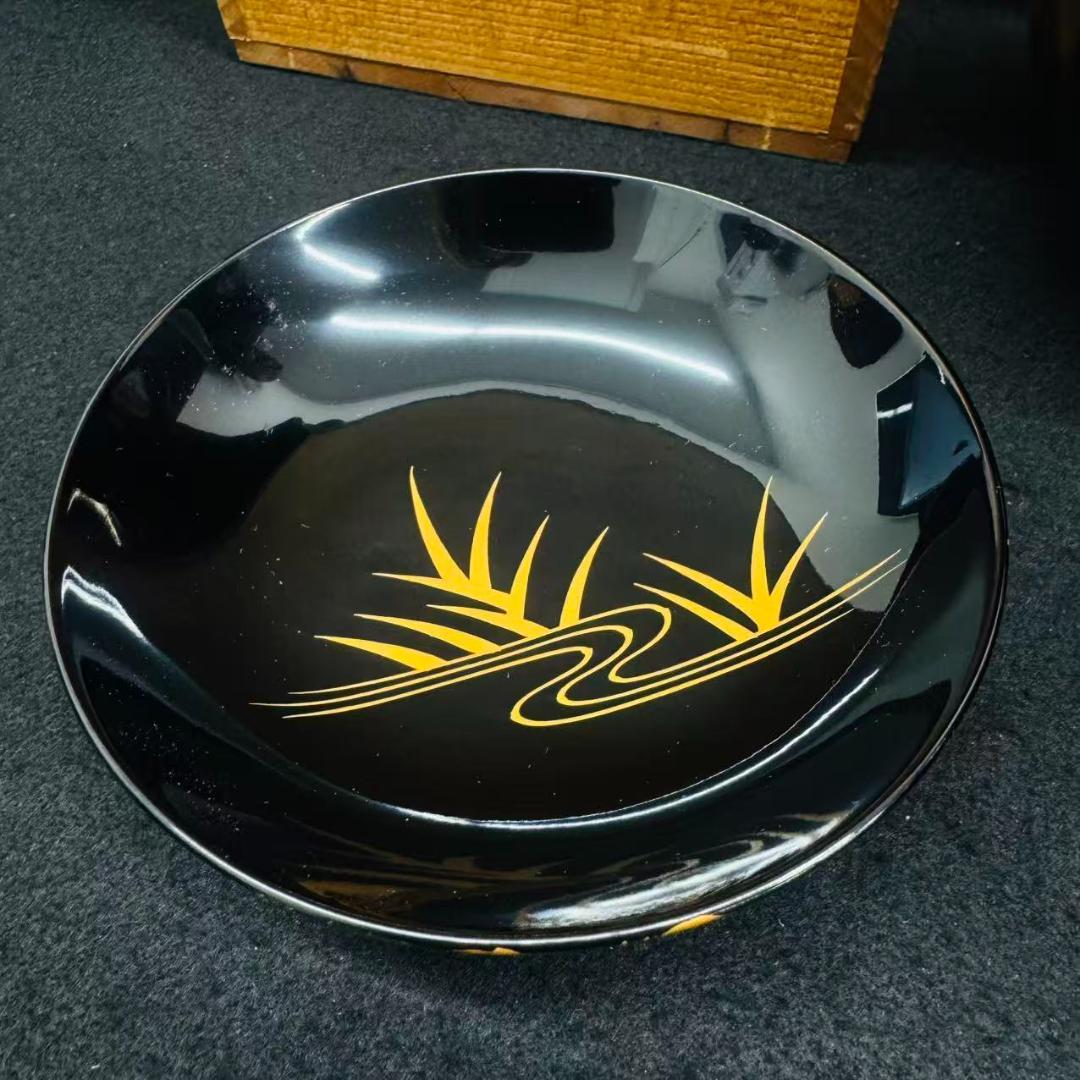 希有　美品　輪島塗　木製漆器 鷺蒔絵 吸物椀 十客12cm お正月