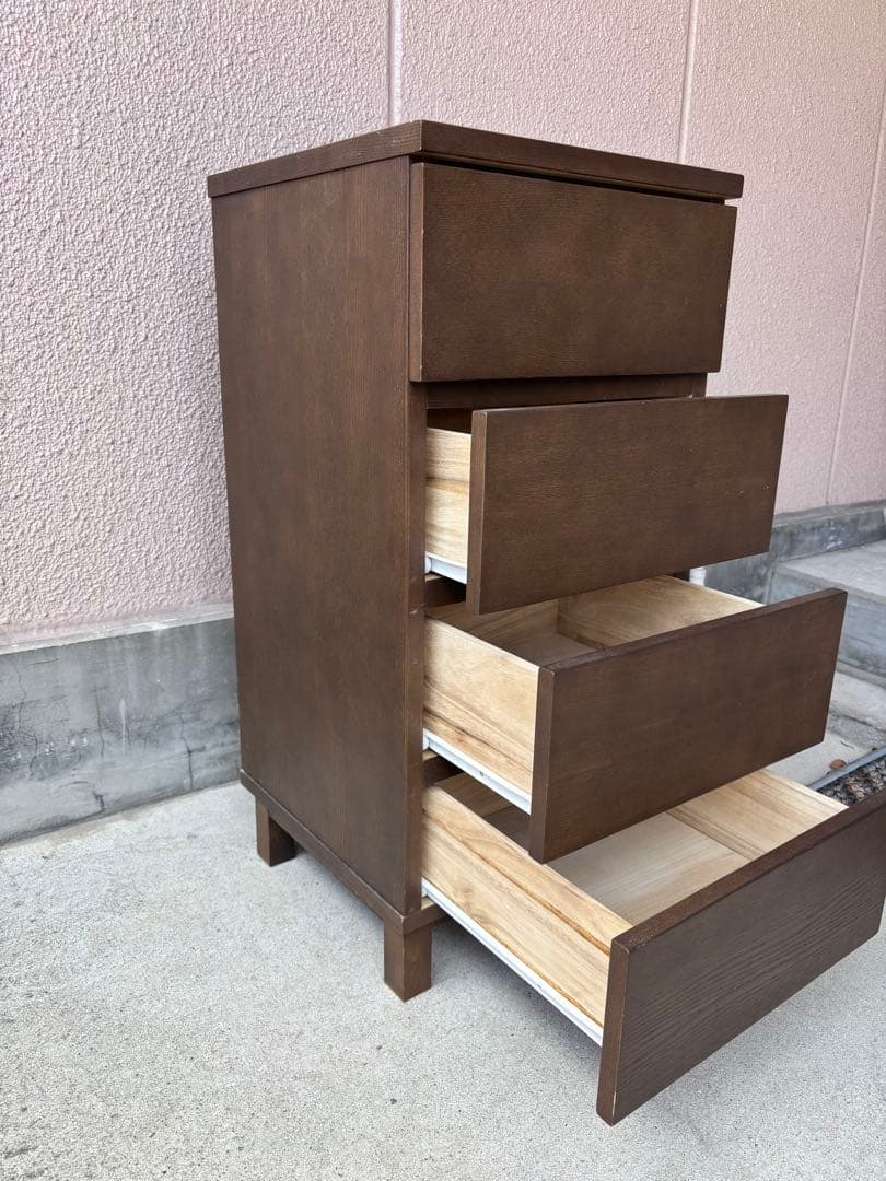 MUJI 無印良品 木製チェスト 4段 タモ材 収納家具