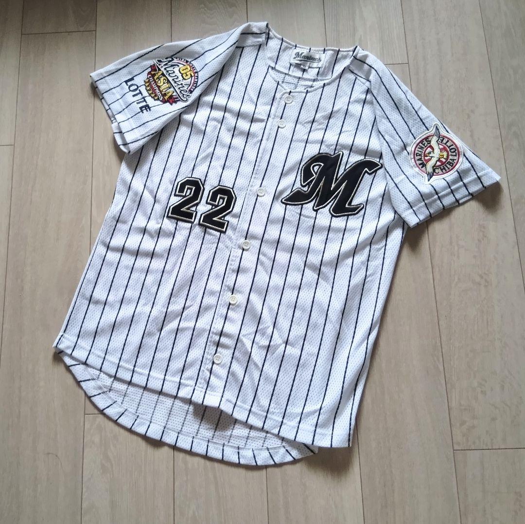 【当時物　タグ付き】千葉　ロッテ　マリーンズ　里崎　ホーム　ユニフォーム　M
