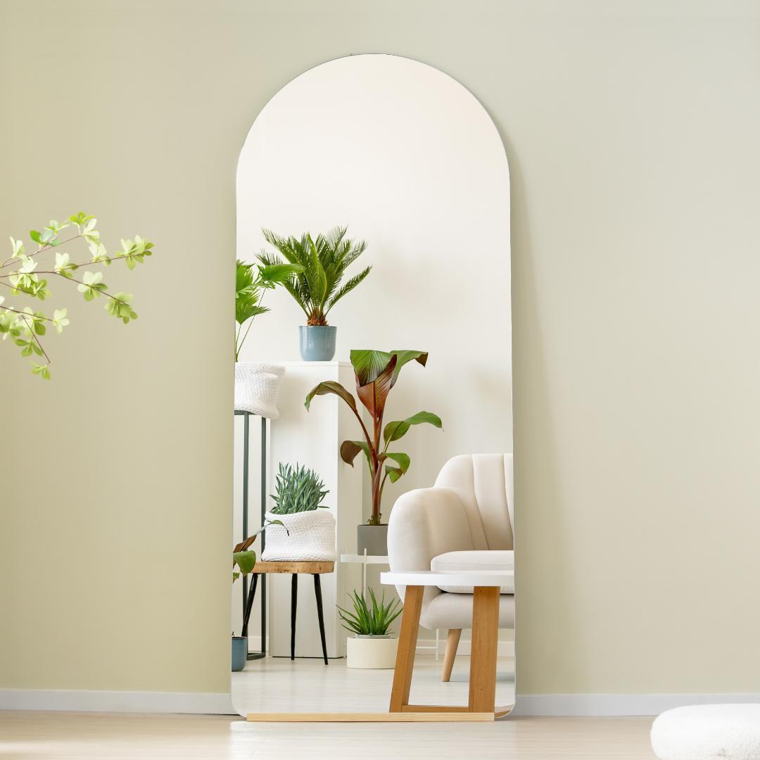 全身鏡 姿見鏡 160*50CM スタンドミラー アーチ形 立てかけ 飛散防止