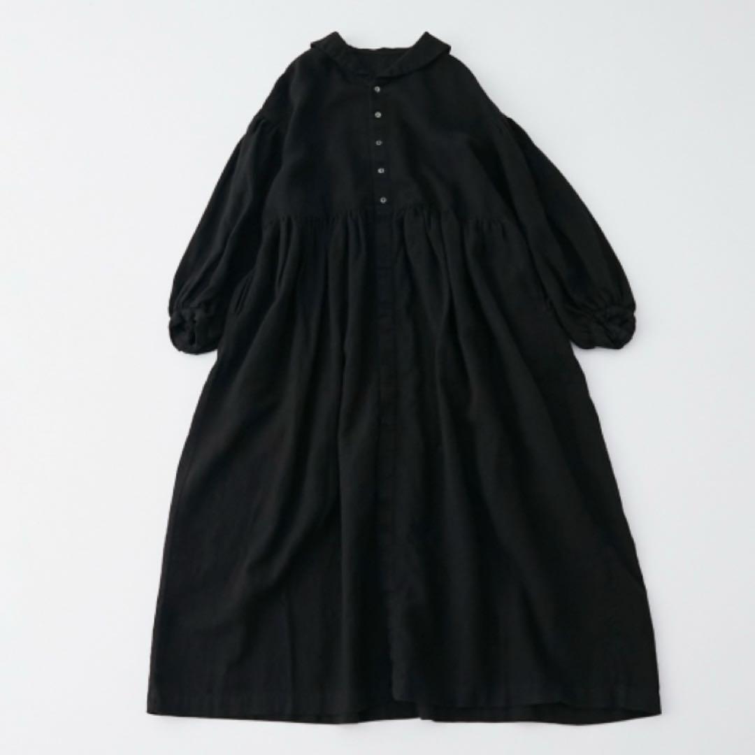 ...ネストローブ...リネン起毛ギャザーワンピース