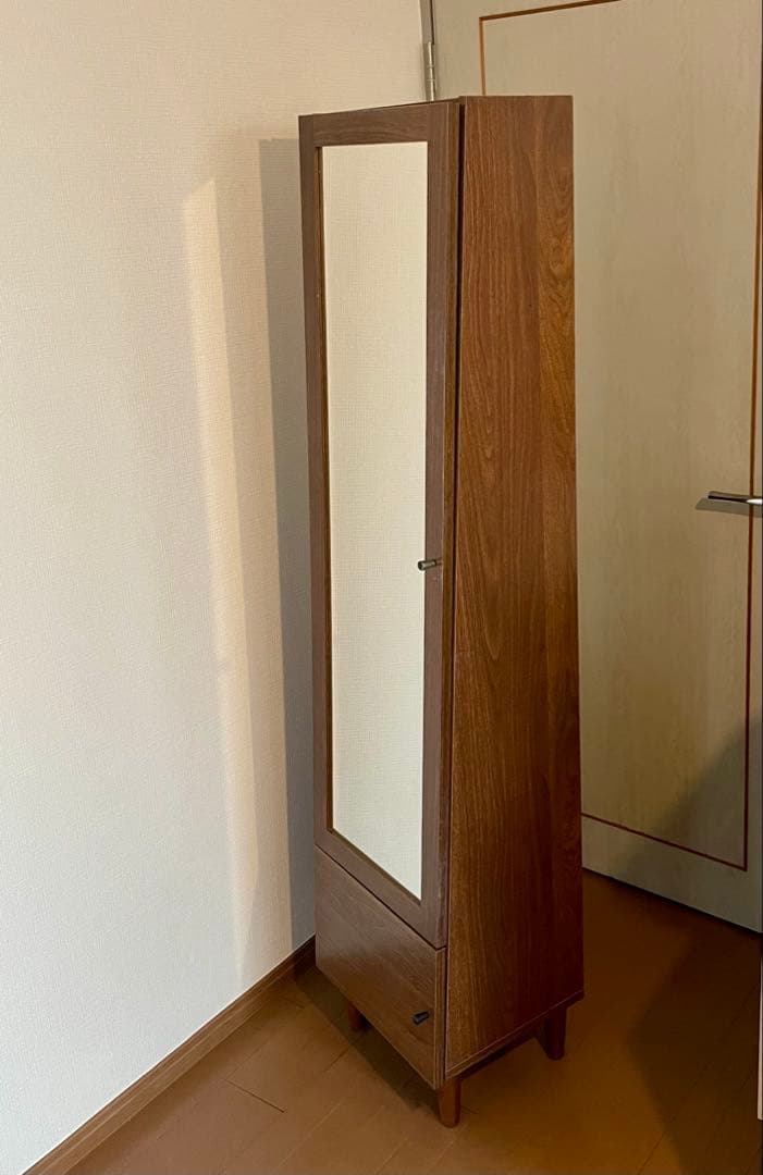 ドレッサー おしゃれ 全身鏡 ミラー 姿見 収納棚 キャビネット 北欧 モダン