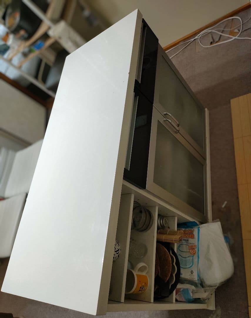 収納付キッチンカウンター【直接引取り】1/13まで　ホワイト