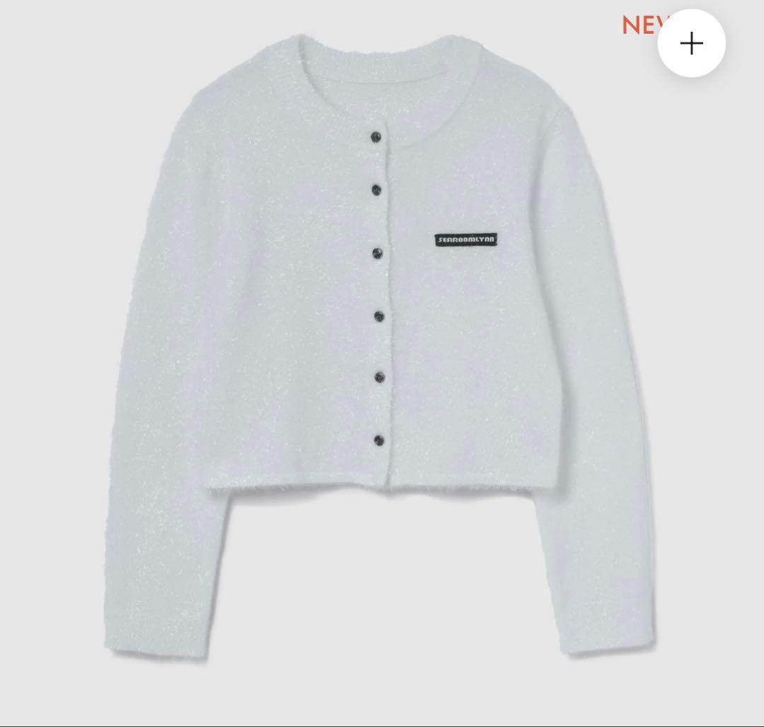 Glitter Yarn Knitカーディガン ホワイト　searoomlynn