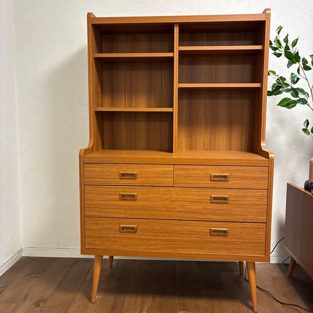 北欧家具　キャビネット 4棚 3引き出し