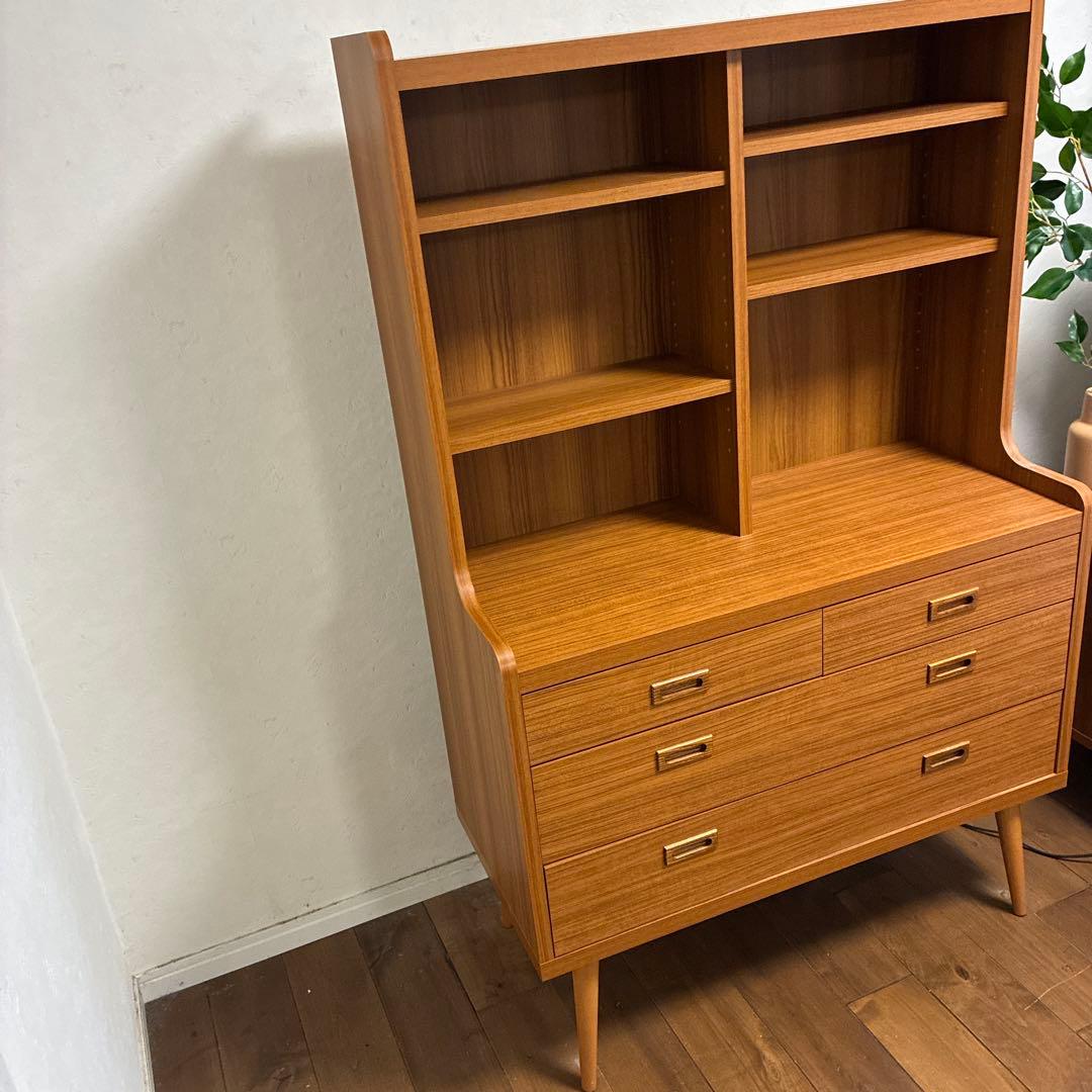 北欧家具　キャビネット 4棚 3引き出し