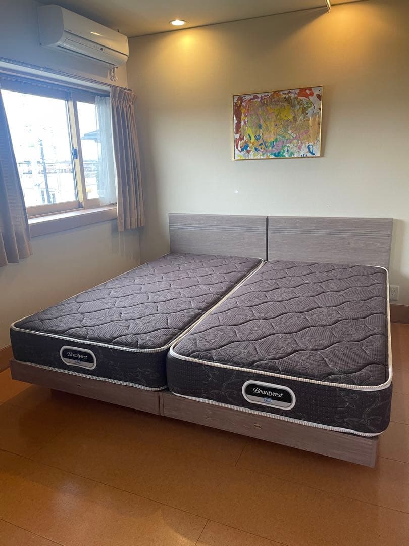 ①シモンズ　極美品　キングサイズベッド　マットレス　シングル2つセット①