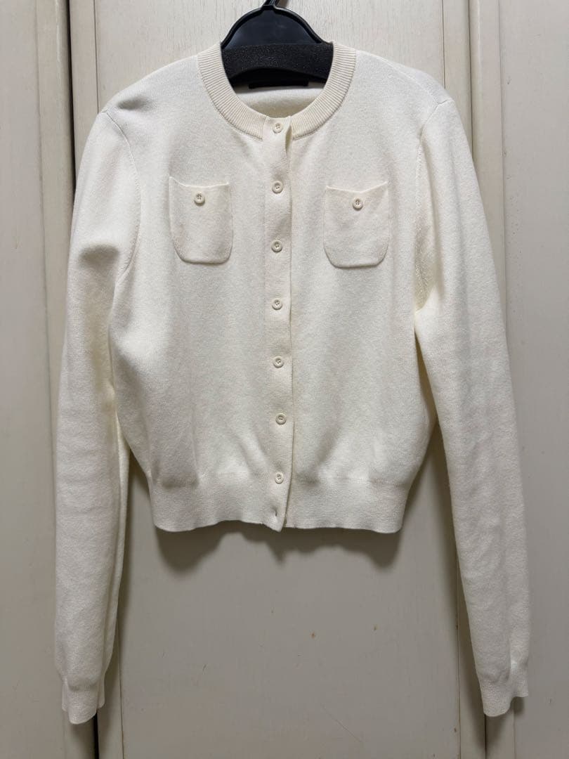 caban コットンカシミヤ クルーネックカーディガン レディース