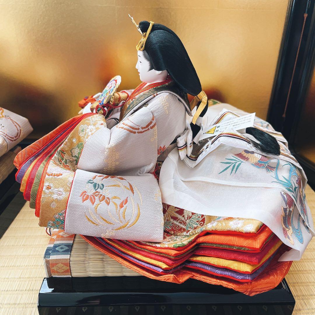 雛人形 親王飾りほぼ新品！吉兆雛 柴田家千代 花飾り 提灯付き