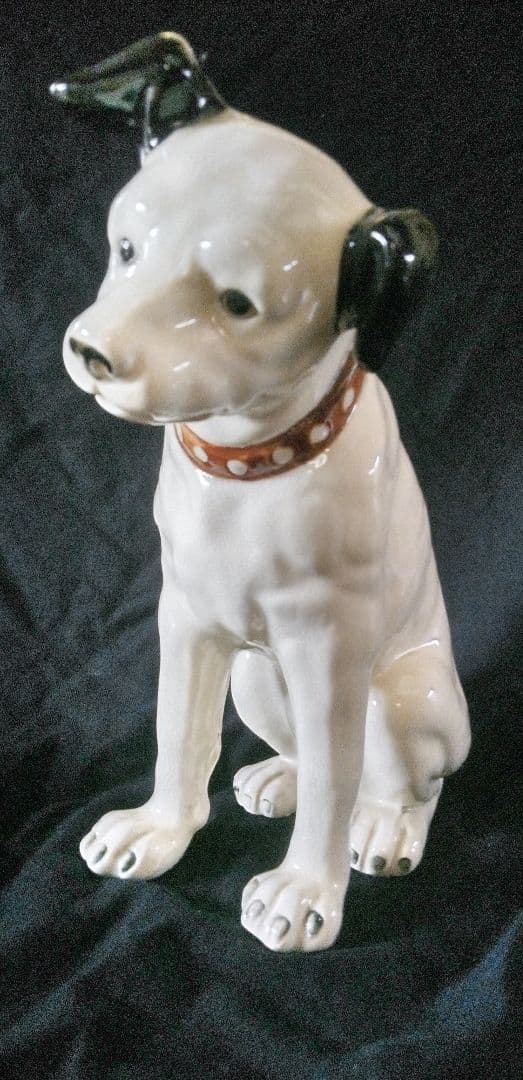 みーちゃんです。Victor ビクター 犬 ニッパー大き 陶器製 当時置物