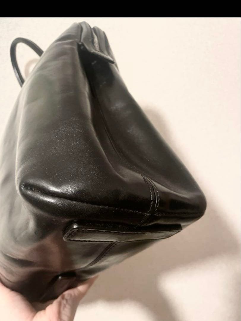 【希少型・本革】HIROFU ブラック　大きめハンドバッグ