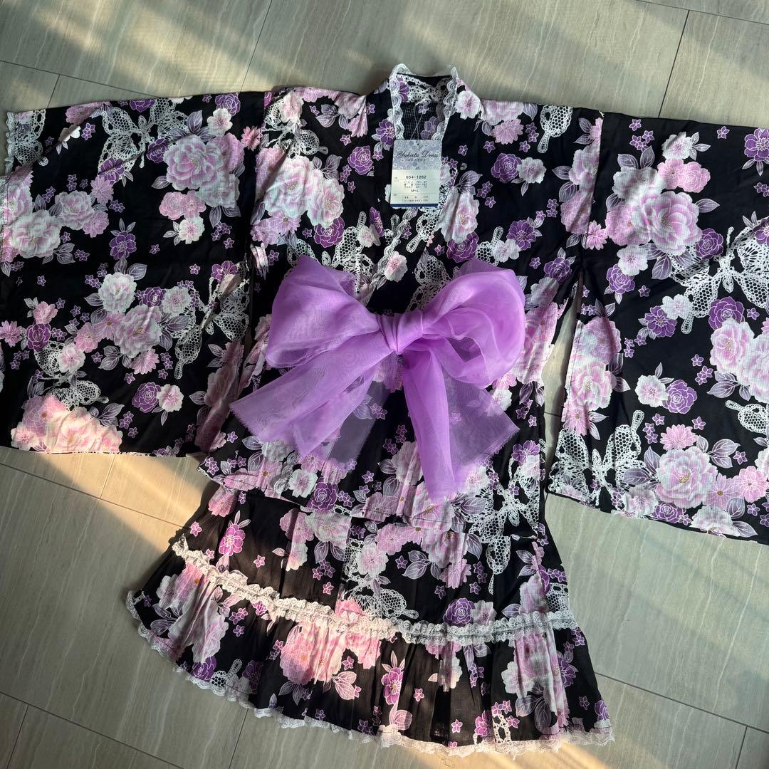 新品 浴衣ドレス 大人用 y2k 姫系 地雷 ゆかた ドレス レース