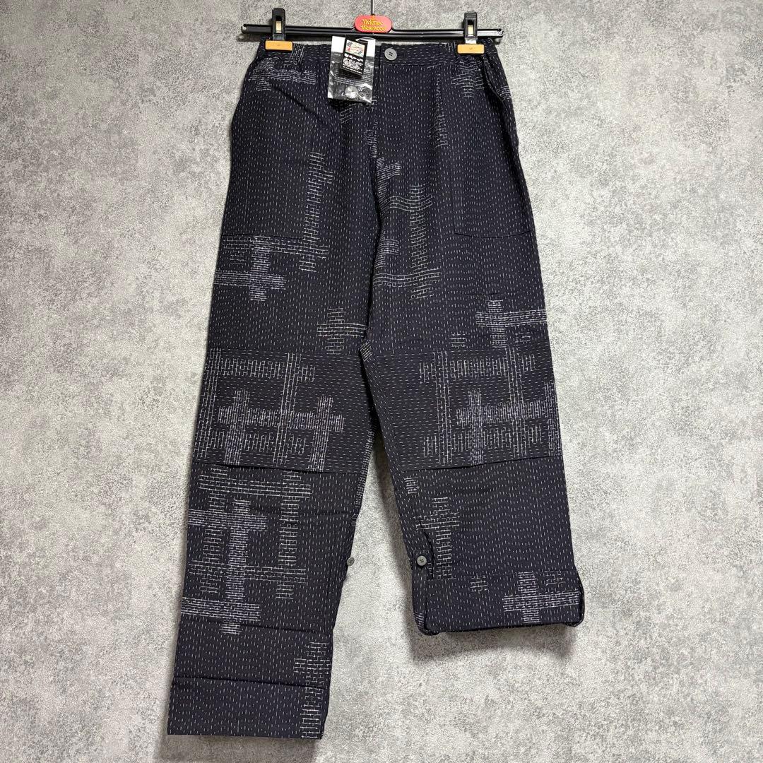 新品　儀右衛門　ギエモン　久留米絣・丈調整可能なパンツ「M〜Lサイズ」