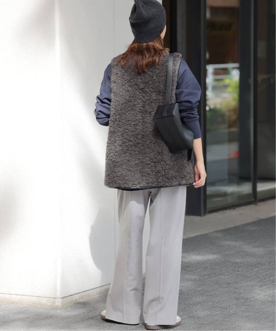 ジャーナルスタンダードレリューム　シープフェイクファージップベスト　グレー