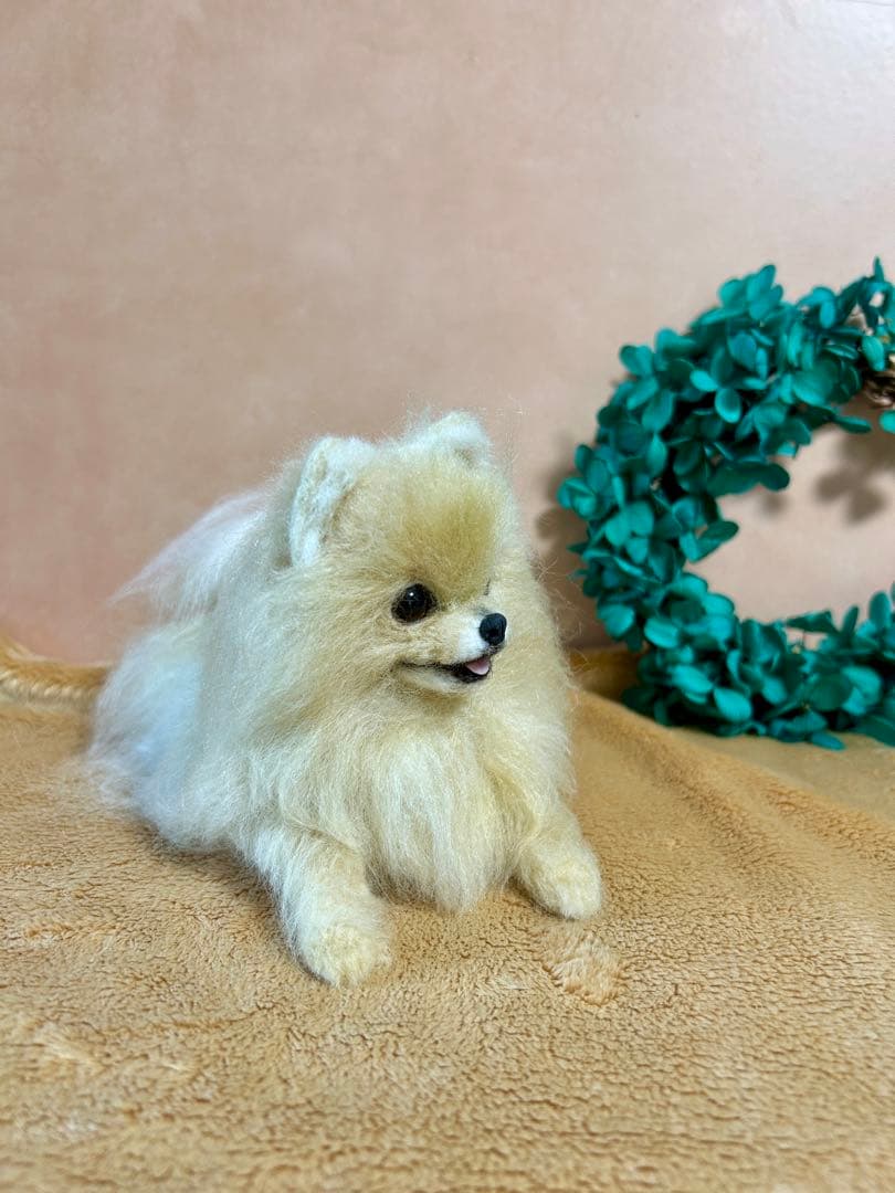 羊毛フェルト　ふわもこポメラニアン