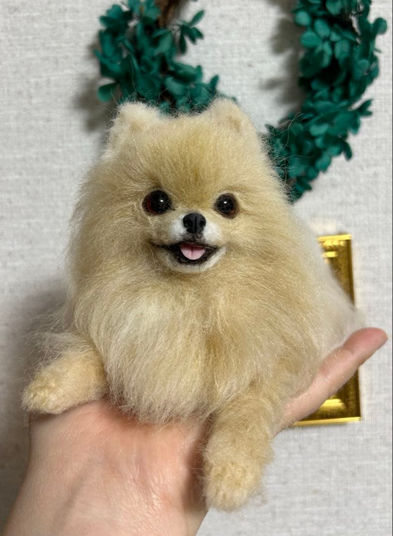 羊毛フェルト　ふわもこポメラニアン