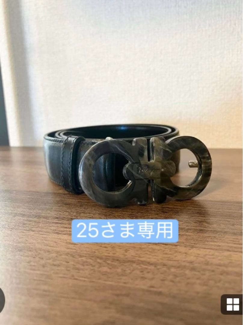 フェラガモ　ブラック ベルト ダブルガンチーニ　レザー