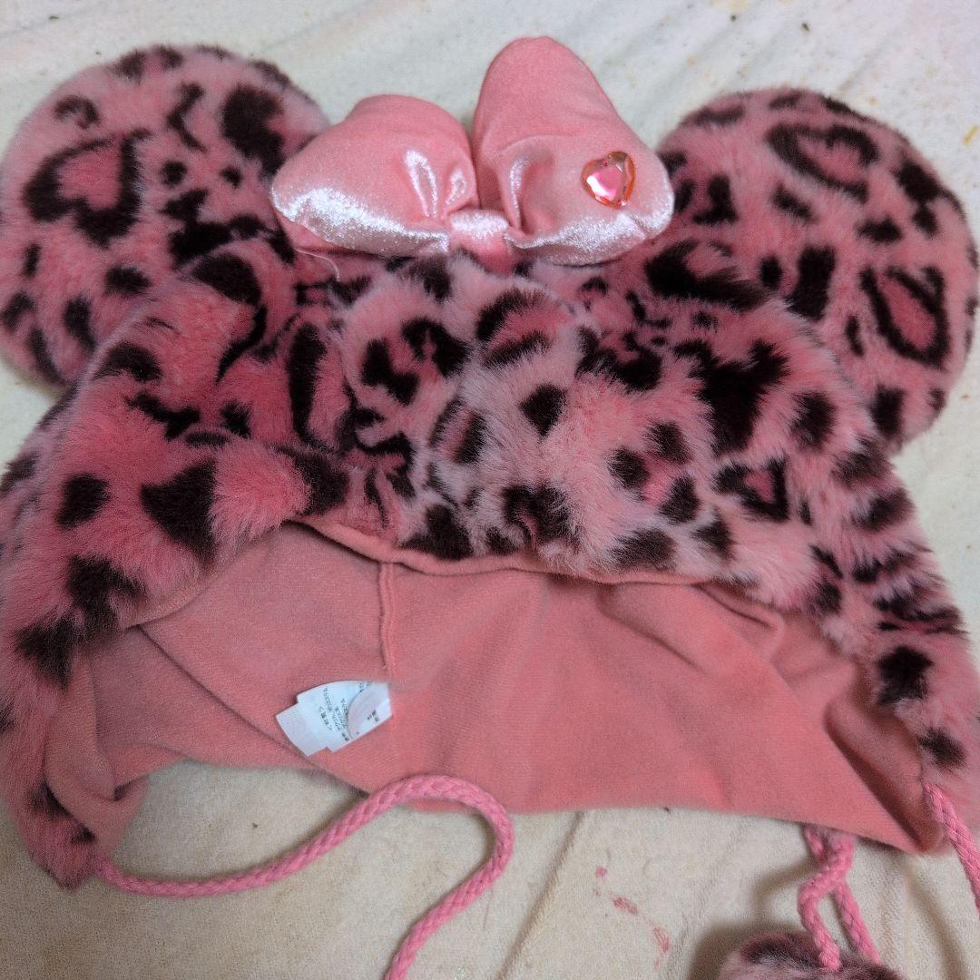 ミニーちゃんの豹柄帽子