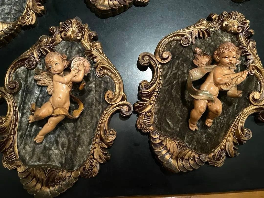 11枚セット　天使のフレーム　イタリア　ディポセ　3D立体的天使　ヴィンテージ