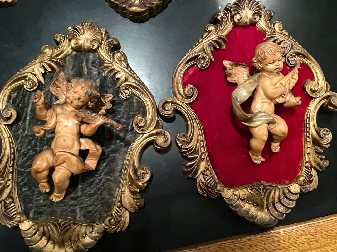 11枚セット　天使のフレーム　イタリア　ディポセ　3D立体的天使　ヴィンテージ