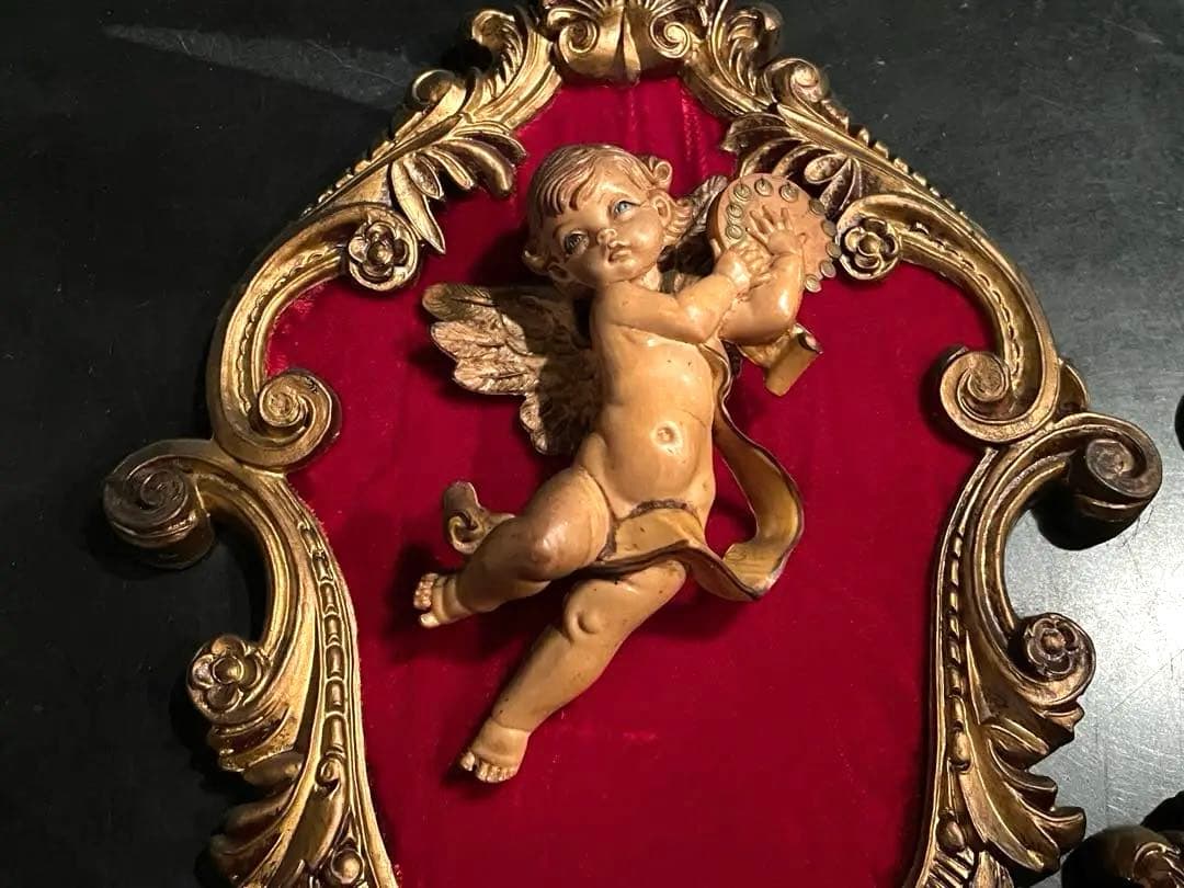 11枚セット　天使のフレーム　イタリア　ディポセ　3D立体的天使　ヴィンテージ