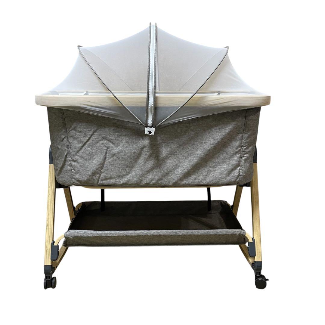 HZDMJ ベビーベット グレー 蚊帳付き 袋付き