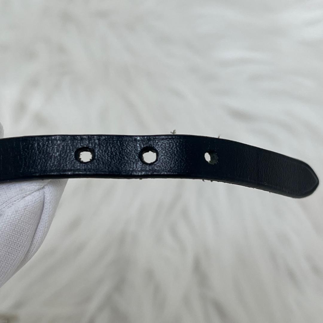 エルメスHERMES レザー ブレスレット アピ Hベルト　ブラック×シルバー