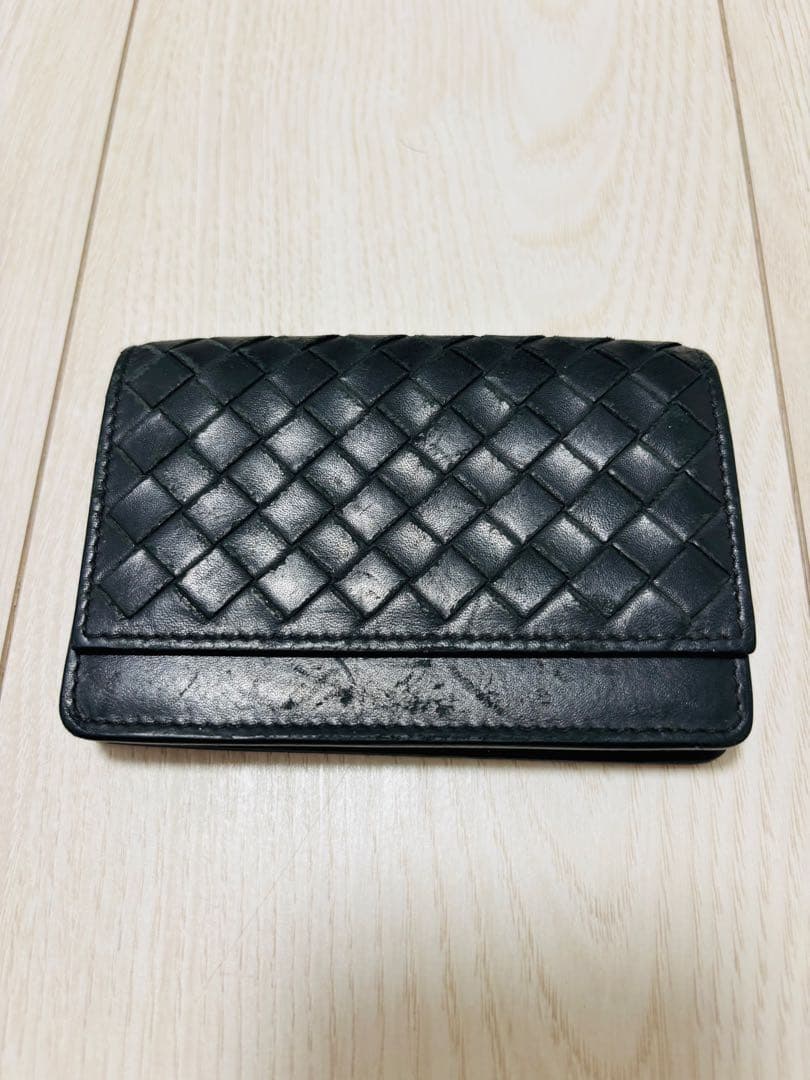 BOTTEGA VENETA ブラックレザー 名刺入れ