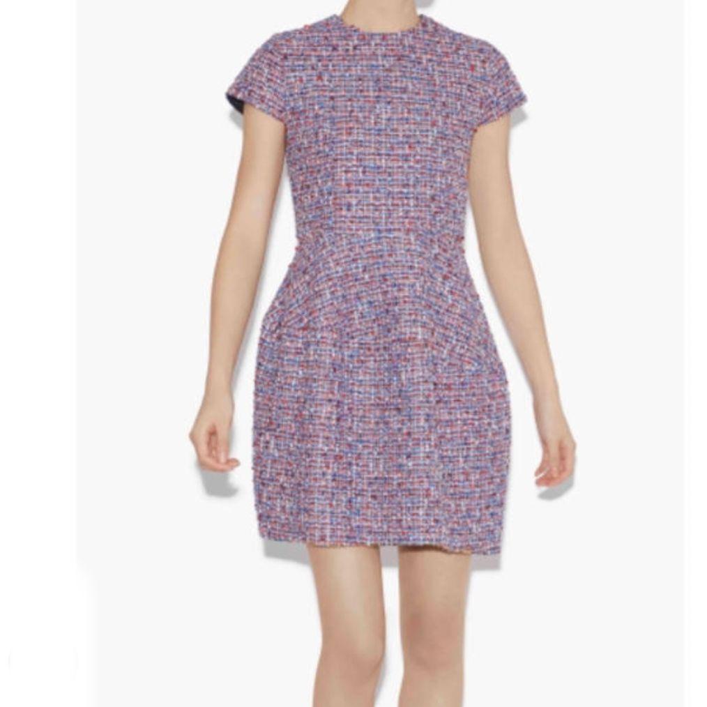 YOKOCHAN ツイード バルーンドレス 36 美シルエット 赤系