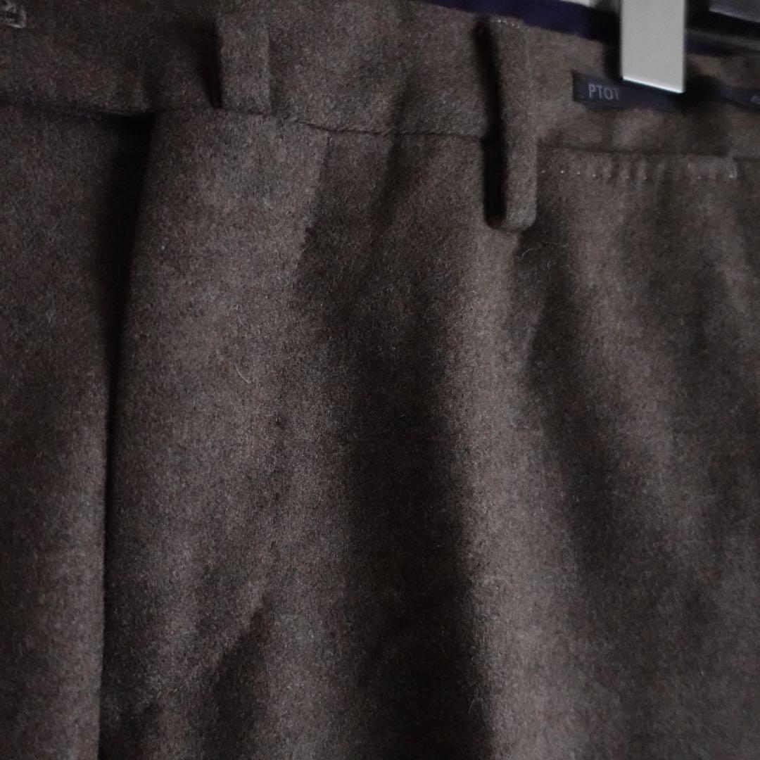 【極美品】PT01 ウールフランネル　トラウザーズ　EVOFit ブラウン　46