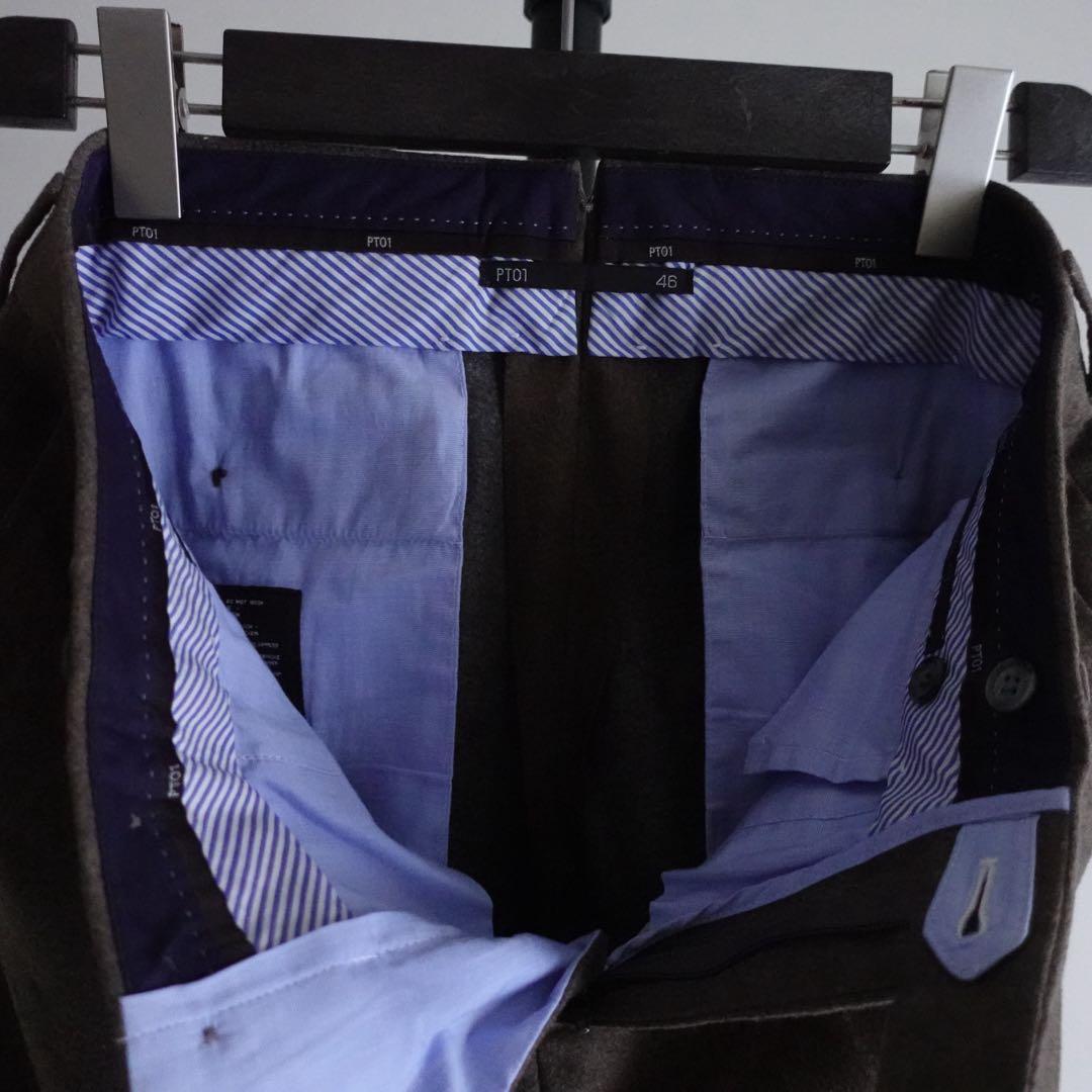 【極美品】PT01 ウールフランネル　トラウザーズ　EVOFit ブラウン　46