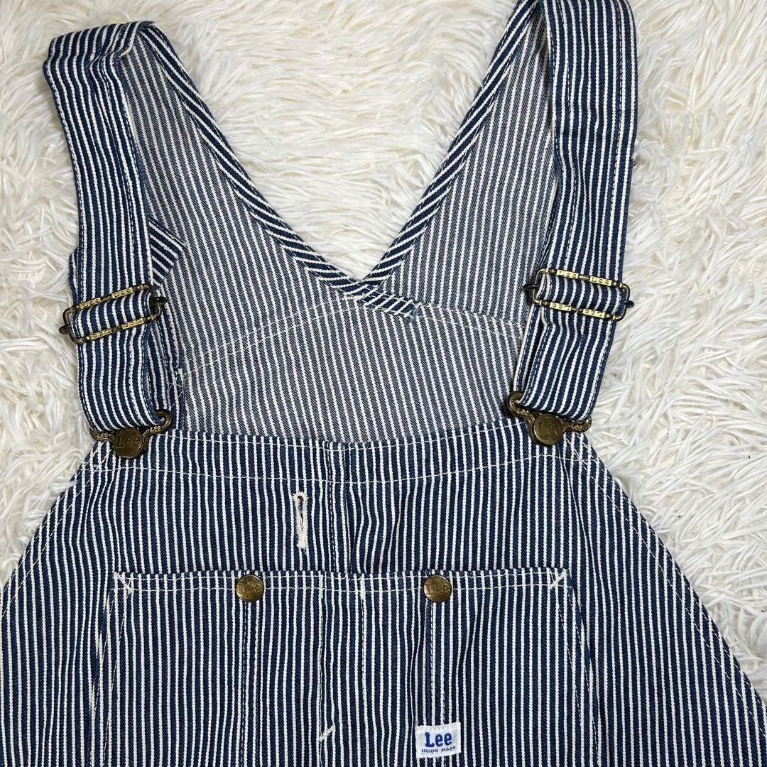 美品　Lee リー　LM7254 ヒッコリー 2L 大きいサイズ オーバーオール