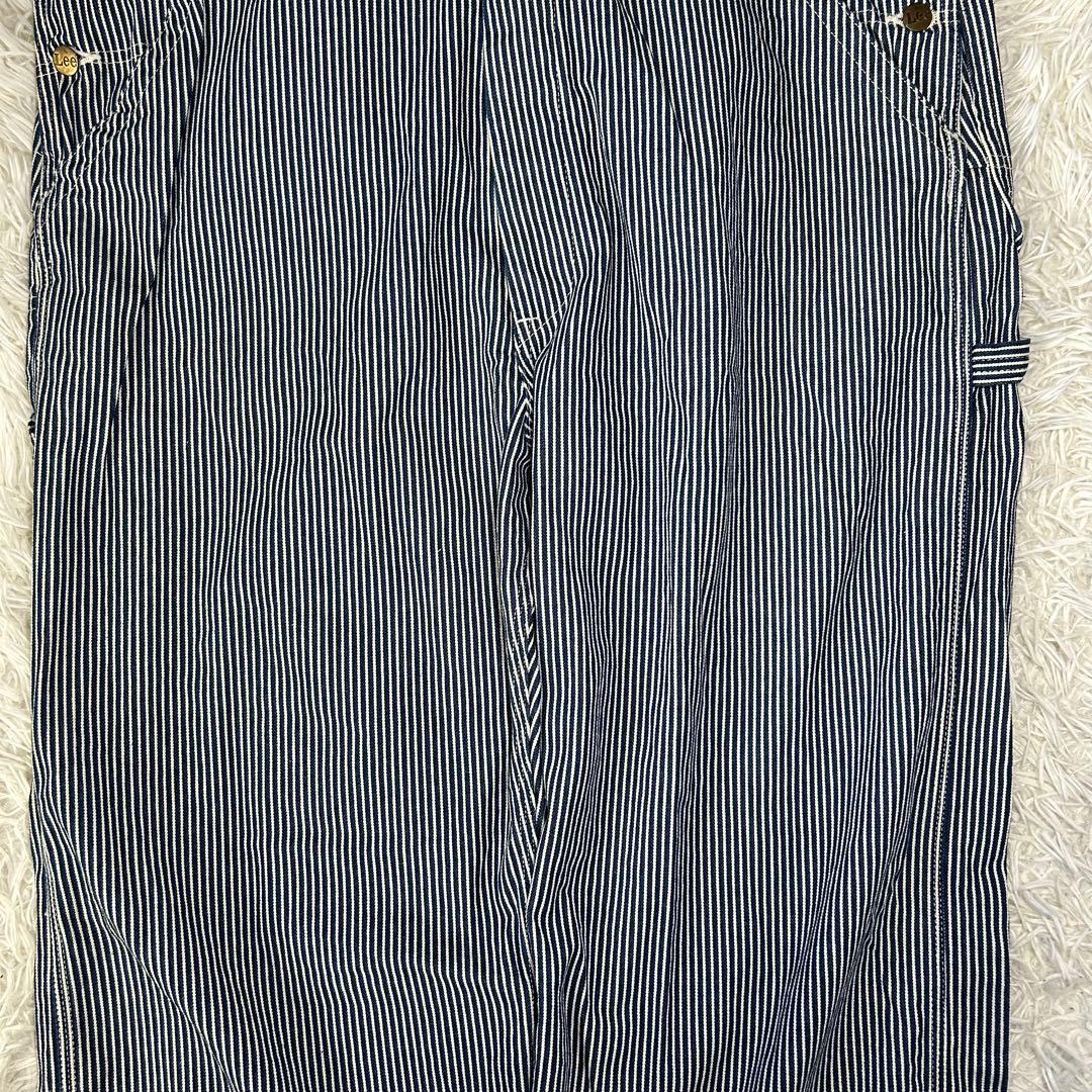 美品　Lee リー　LM7254 ヒッコリー 2L 大きいサイズ オーバーオール