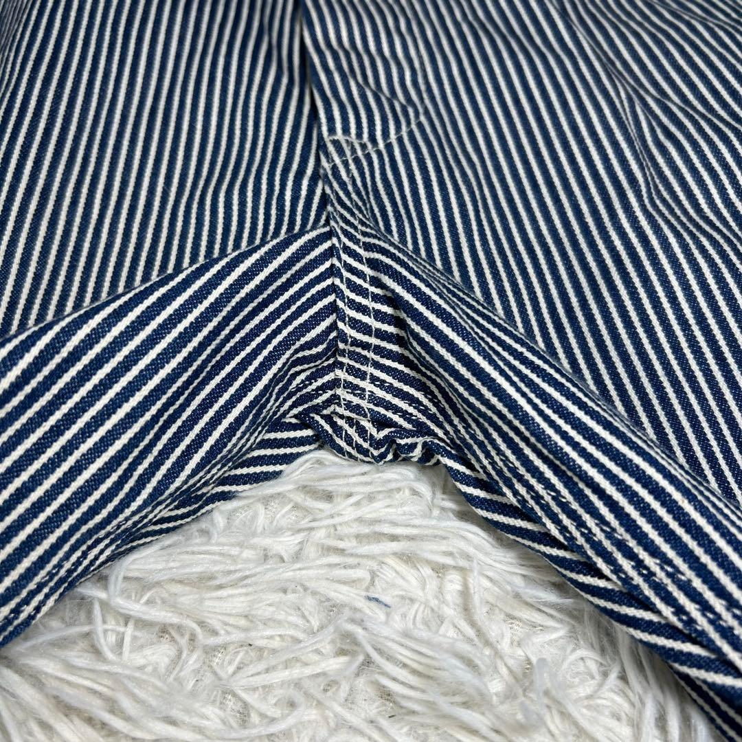 美品　Lee リー　LM7254 ヒッコリー 2L 大きいサイズ オーバーオール