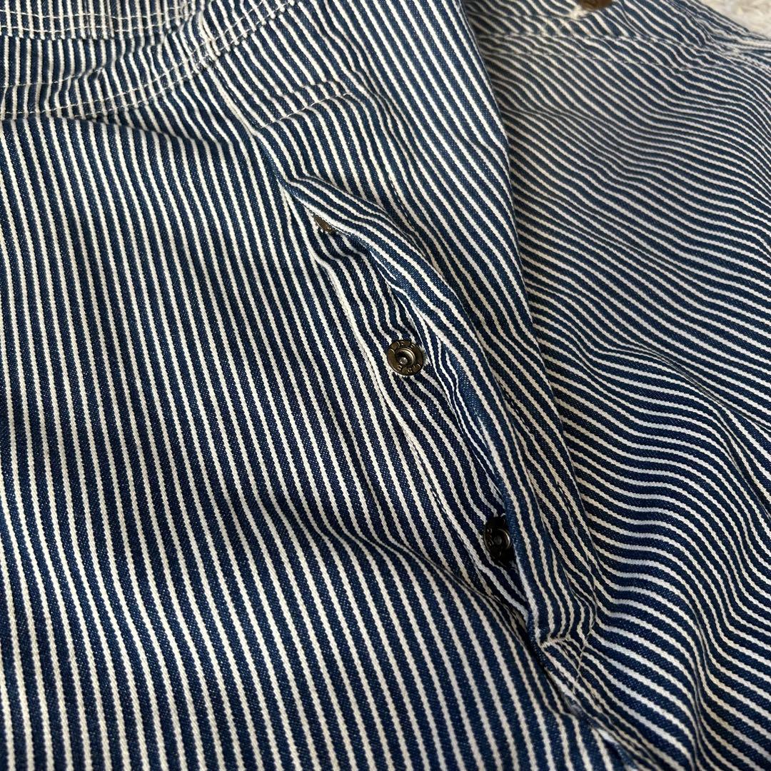 美品　Lee リー　LM7254 ヒッコリー 2L 大きいサイズ オーバーオール