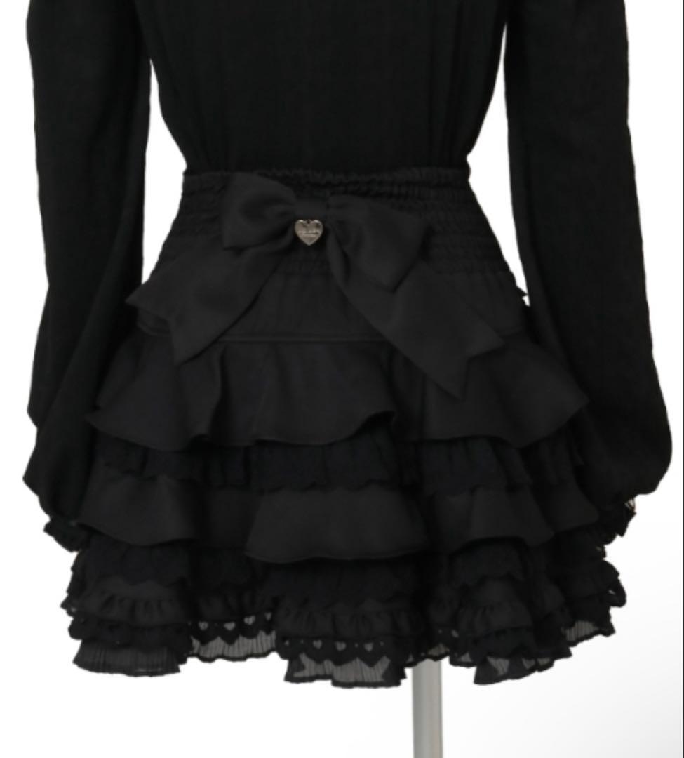 LIZLISA リズリサ レースアップティアードスカパン Black