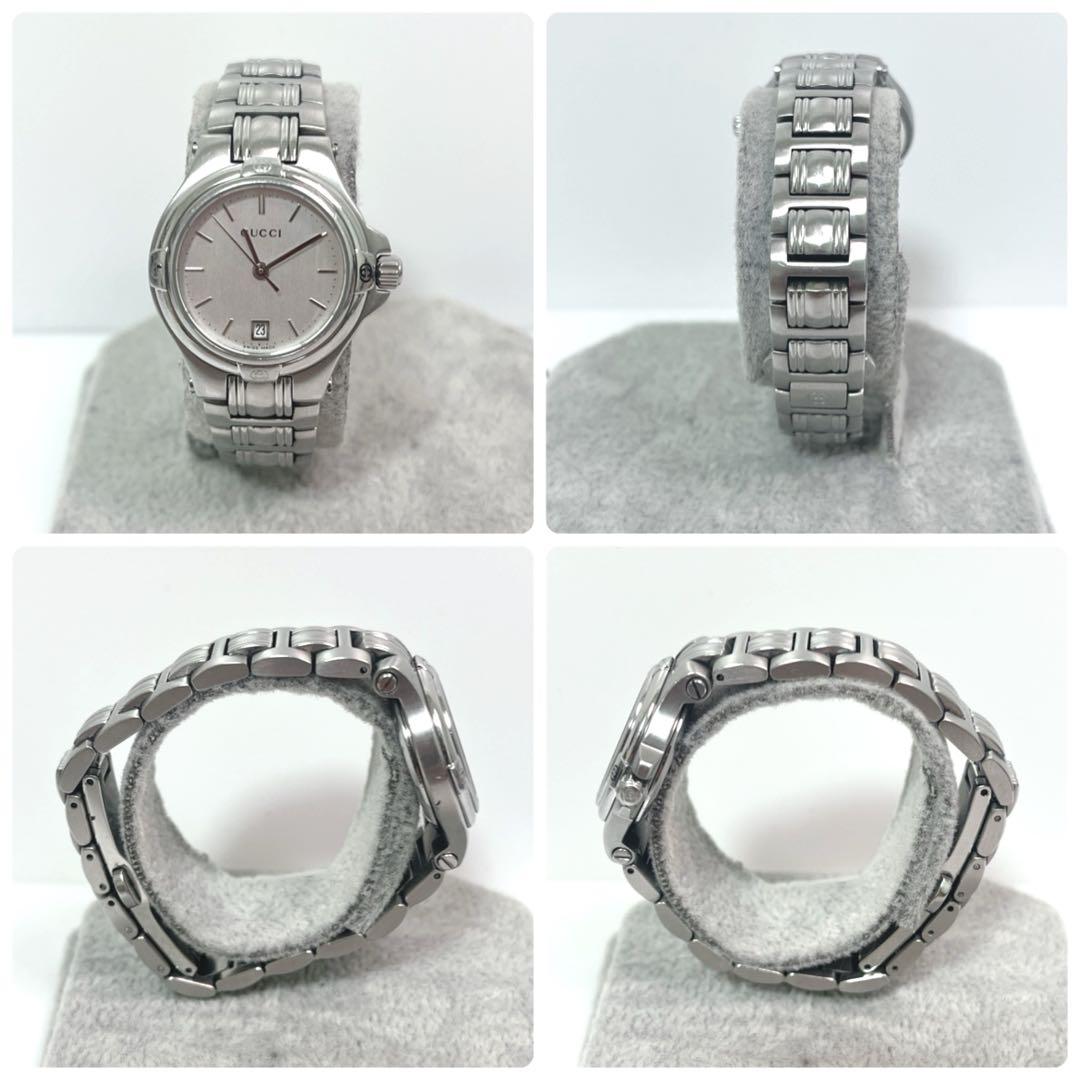 ｟美品｠箱付き GUCCI グッチ9040L シルバー 腕時計 新品電池