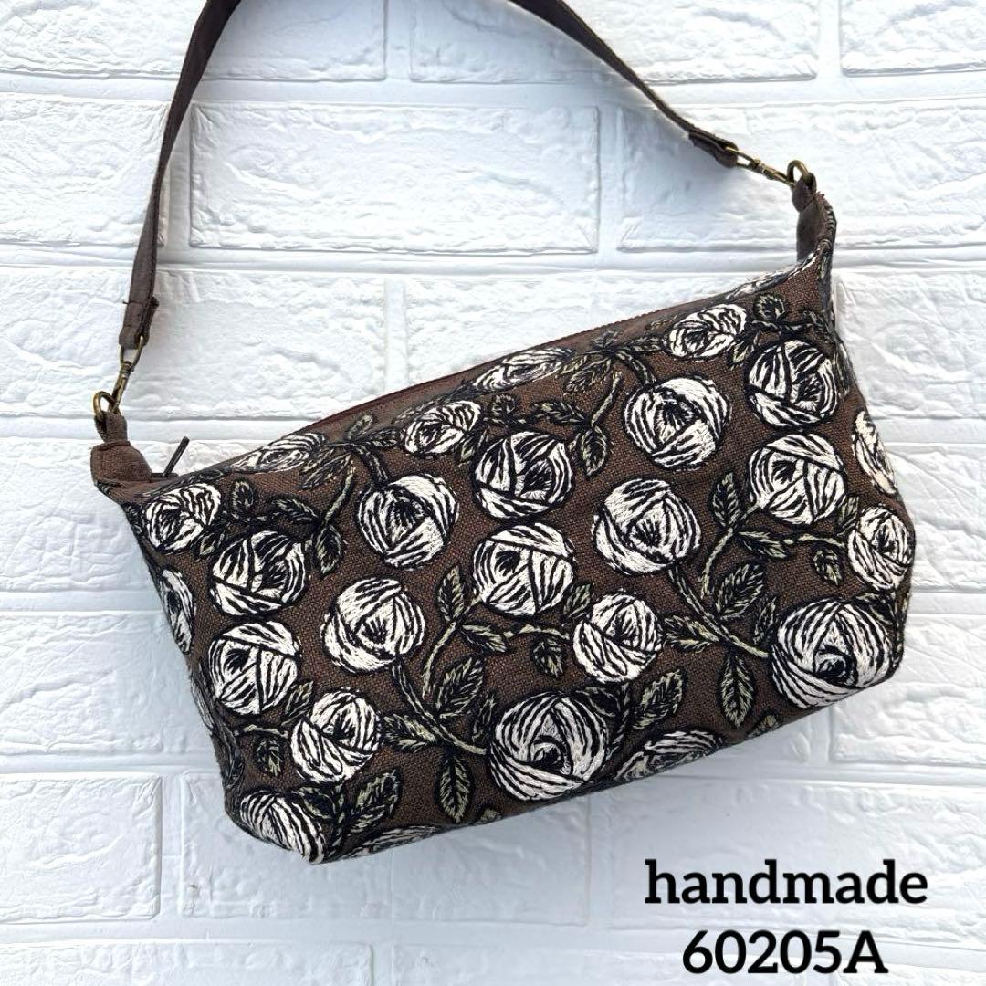 60205A ハンドメイド　ミナペルホネン　ボックス型ワンショルダーバック