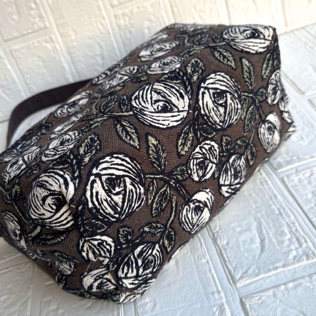 60205A ハンドメイド　ミナペルホネン　ボックス型ワンショルダーバック