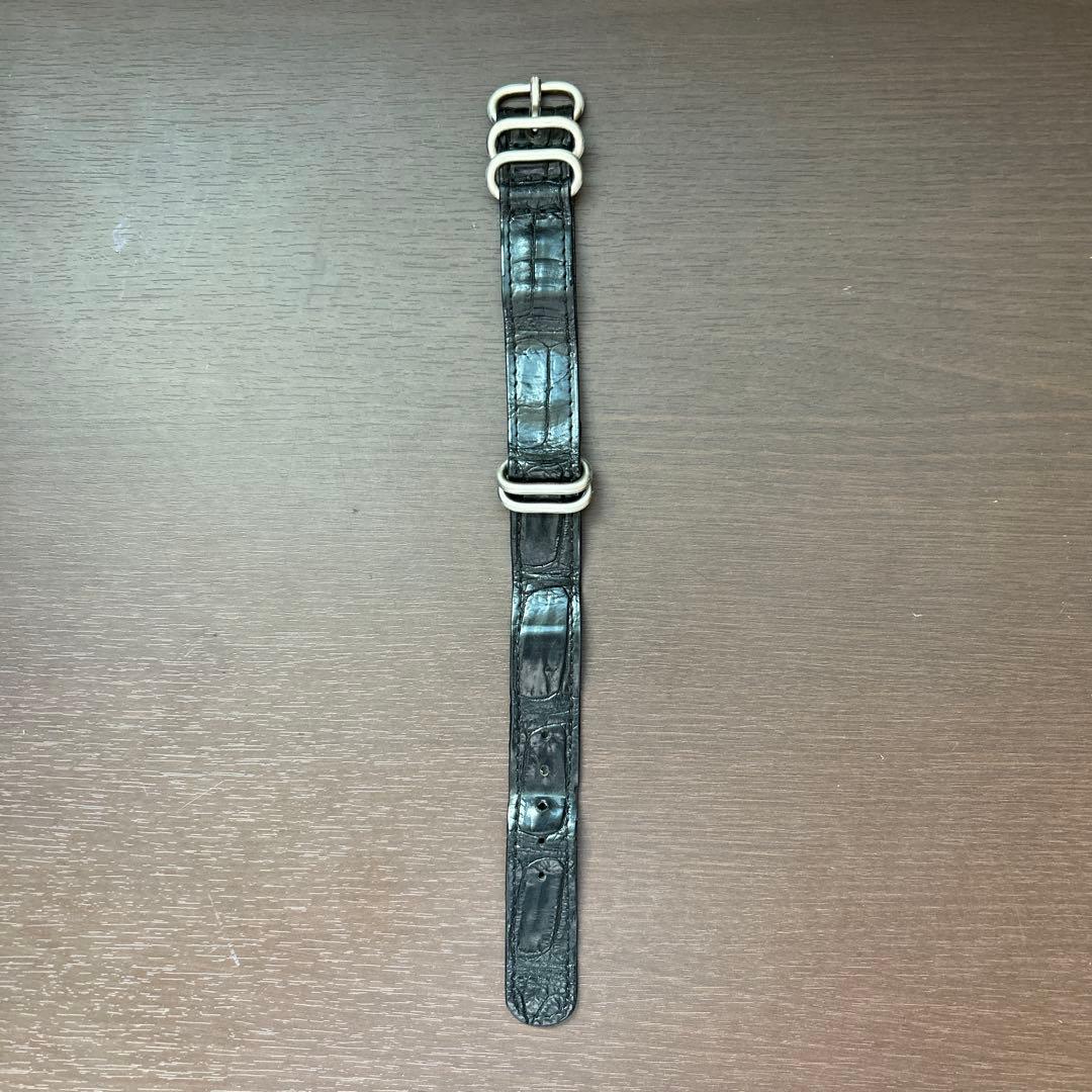 干場着用クロコダイルブラックレザーベルト