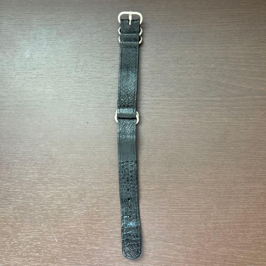 干場着用クロコダイルブラックレザーベルト